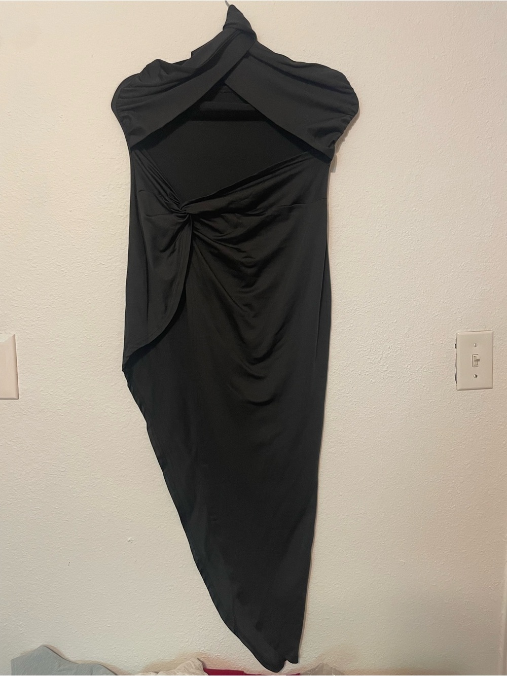 Amazon Red Cross Halter Cutout Knot Maxi Dress